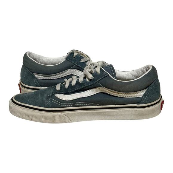 Vans Old Skool Teal Blue Suede Canvas Women’s Size 7 Skate Sneakers - Picture 5 of 8